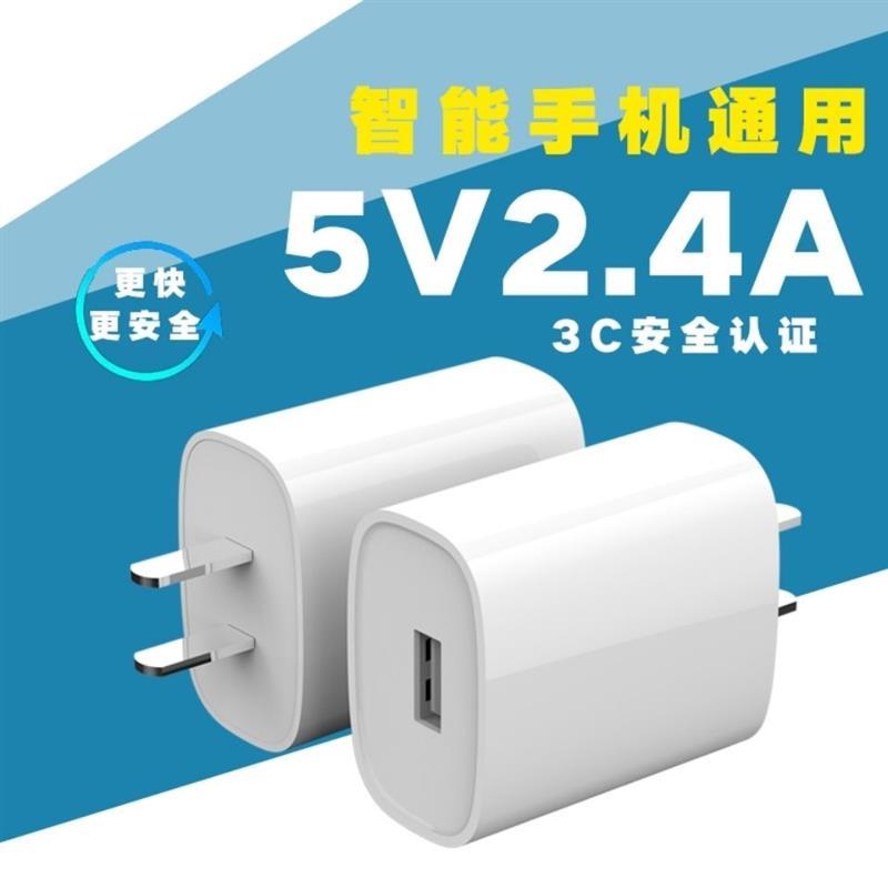 手机充电器2a安卓苹果vivo小米oppo通用快充充电器头|2.4A快充头+苹果线(1条)