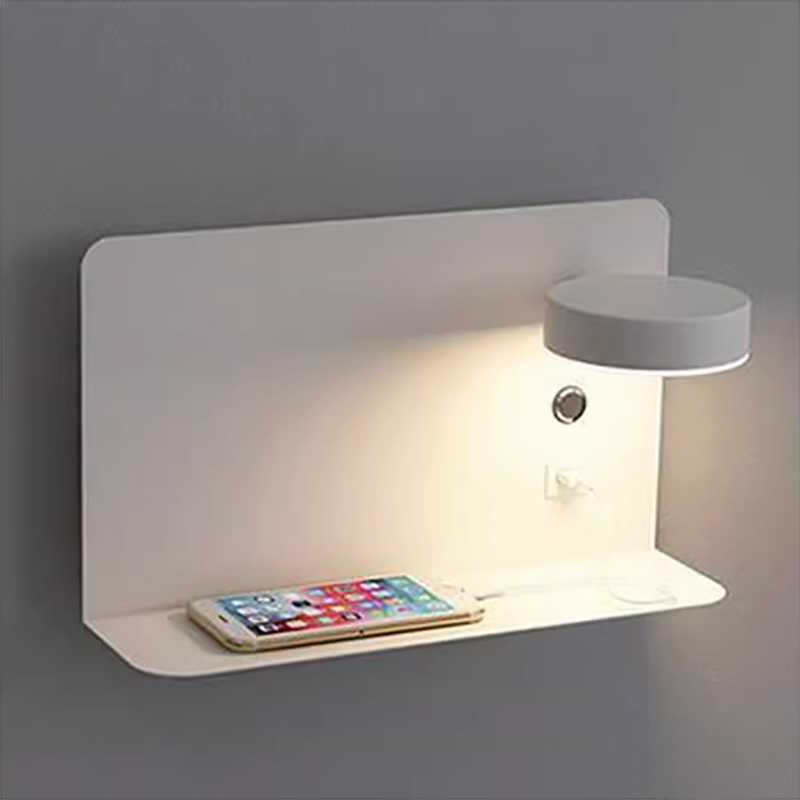 昇恒轩 单人床床头灯 白色大号 左右可选 壁灯可置物高清大图