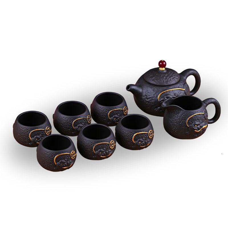 家柏饰(CORATED)紫砂茶壶套装金蟾描金家用整套陶瓷功夫茶具套装茶壶茶杯碗高清大图