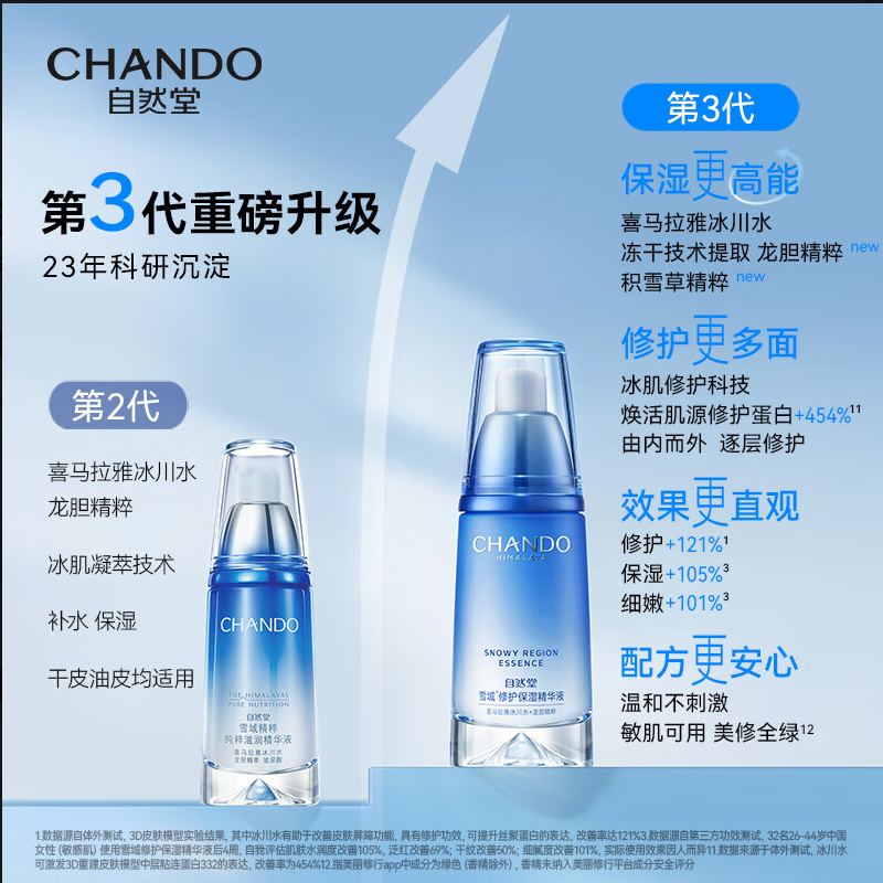 第3代升级 自然堂雪域修护保湿精华液40ml保湿补水锁水面部精华滋润提亮护肤正品
