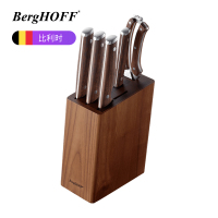 贝高福(Berghoff)刀具 RON系列 鸡翅木刀具刀具6件套 (菜刀+骨刀+三德刀+水果刀+鸡骨剪+白蜡木刀座)