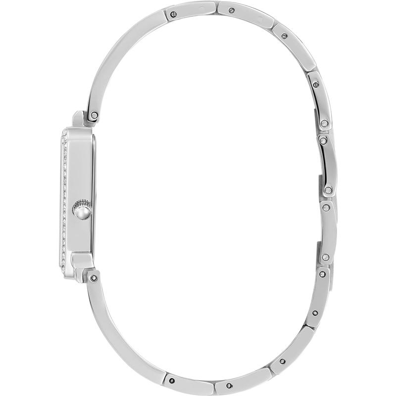 女款三角表盘闪耀水晶手链银色腕表时尚优雅防水米高清大图