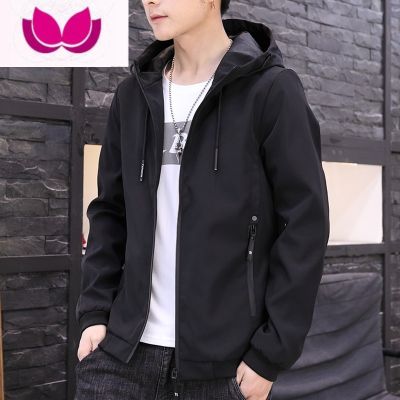 七斓夹克男士外套休闲新款潮牌宽松青年连帽百搭上衣服男款外衣 JK888黑色 2XL
