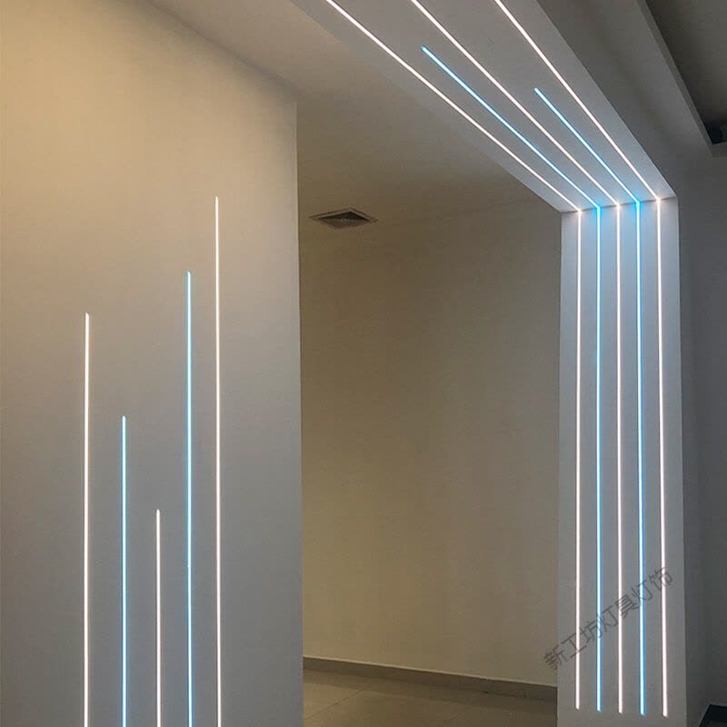 苏宁放心购 LED超细灯条线条灯铝合金条型线性灯带明装暗装嵌入式1CM图片