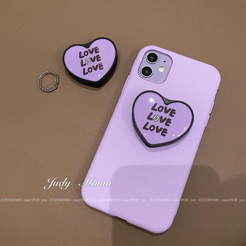 火豹气质紫色Love英文爱心支架适用苹果11手机壳xs max/7p8p/iphonex 苹果11Love支架+手机座