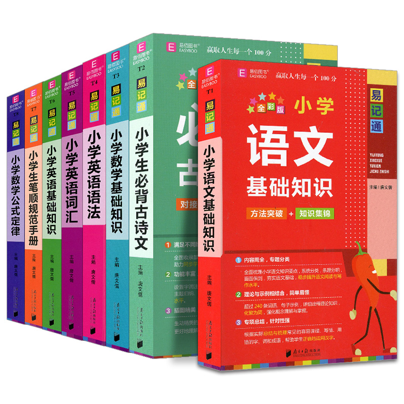 小学数学基础知识 小学通用 [正版]2024版易佰图书易记通全彩版小学语文英语数学基础知识古诗文笔顺规范手册数学公式词汇高清大图