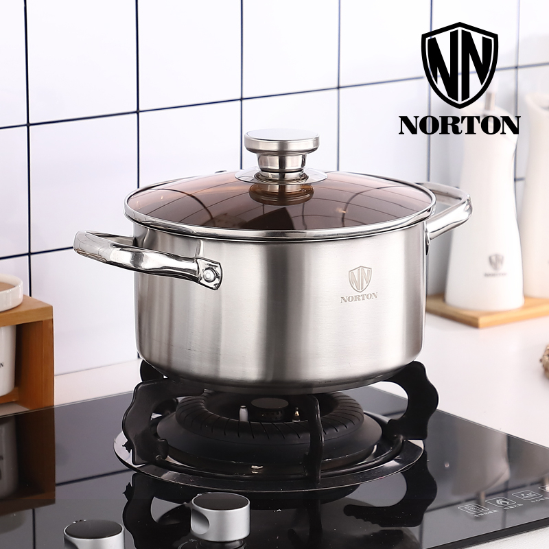 诺顿(NORTON) 战釜复合刚汤锅3TZF020 304不锈钢汤锅20cm 单个价 银色