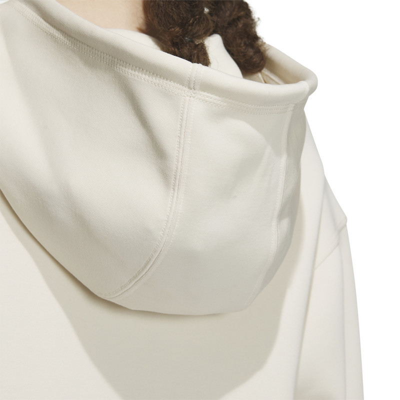 adidas LOUNGE HOODED SWEATSHIRT 纯色连帽运动休闲卫衣 女款 奇妙白 IP0756