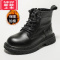 可莉允儿童马丁靴2022新款黑色女童中大童短靴男童靴子秋冬加绒单靴