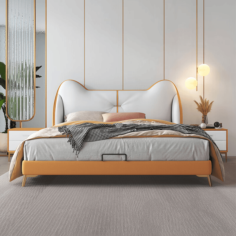 阿狸床小孩软包男孩女孩床粉色轻奢奶油风儿童房公主床高清大图