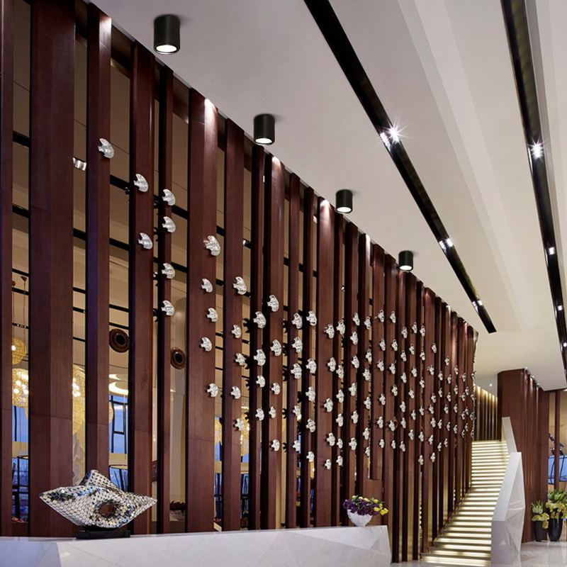 led明装筒灯cob射灯吊杆天花灯免开孔吸顶式商照北欧吊线筒灯工程