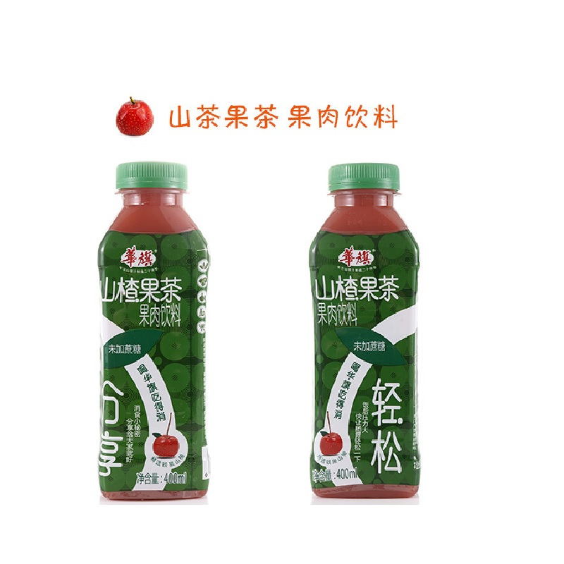 华旗 无糖 山楂果茶 果肉果汁饮料 400ml*12整箱装