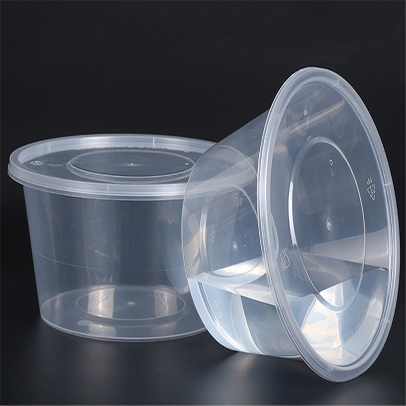 圆形一次性碗便当盒外卖打包盒快餐盒1000ml(整箱)
