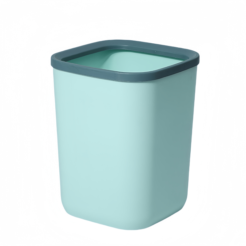 凡礼格塑料方形垃圾桶 浅蓝10L