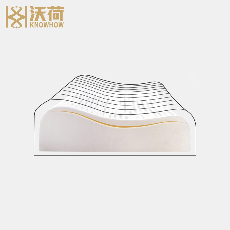 沃荷(KnowHow)泰国进口天然乳胶成人防螨波浪曲线橡胶枕头成人枕芯乳胶枕(一对)
