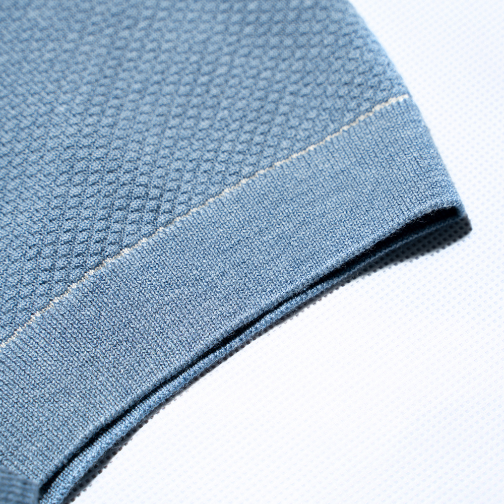 尘界浅蓝色polo衫男士短袖t恤2025新款夏季高级感翻领上衣男款高清大图