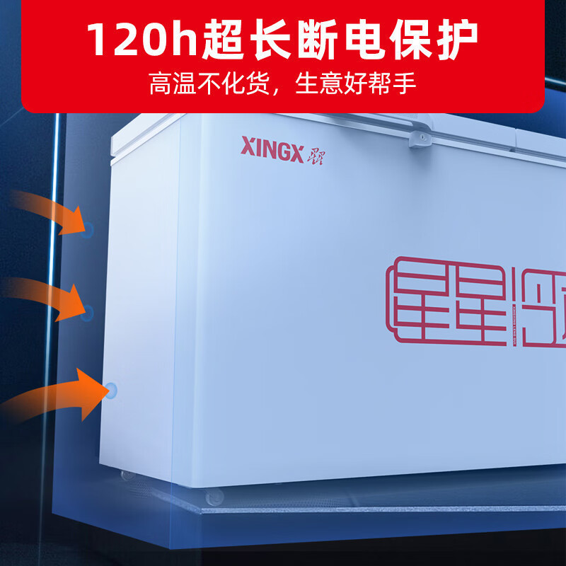 星星(XINGX) BD/BC-718GDT商用家用卧式冰柜全铜管制冷一级能效单温冷藏冷冻转换冰柜超市海鲜雪糕批发冷冻速