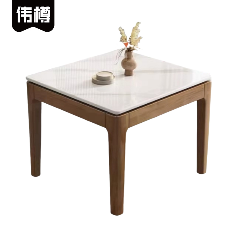 伟樽岩板餐桌90*90*75cm张高清大图