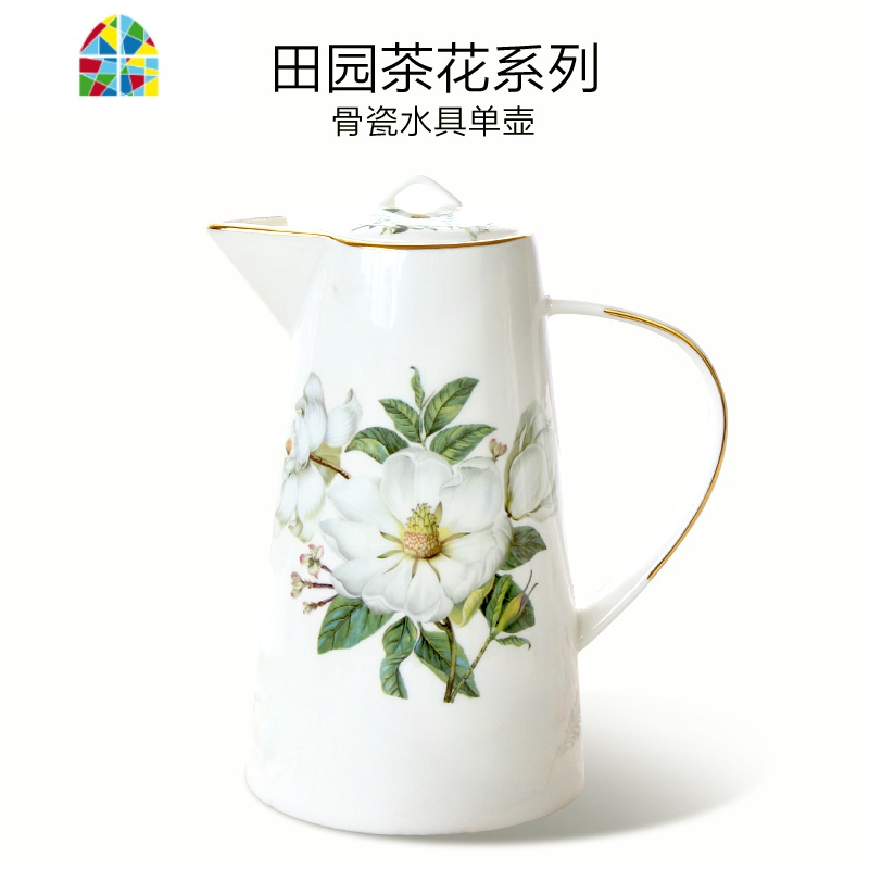 冷水壶 陶瓷杯具家用水杯套装 欧式耐热家用茶壶 FENGHOU 茶花凉水壶