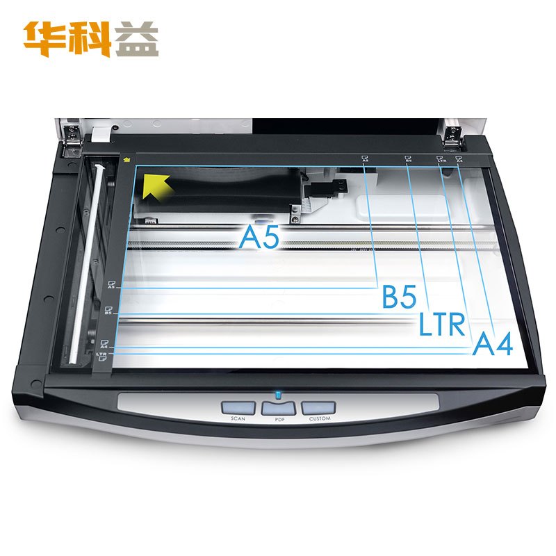 华科益PL4080 A4双平台高速文档扫描仪