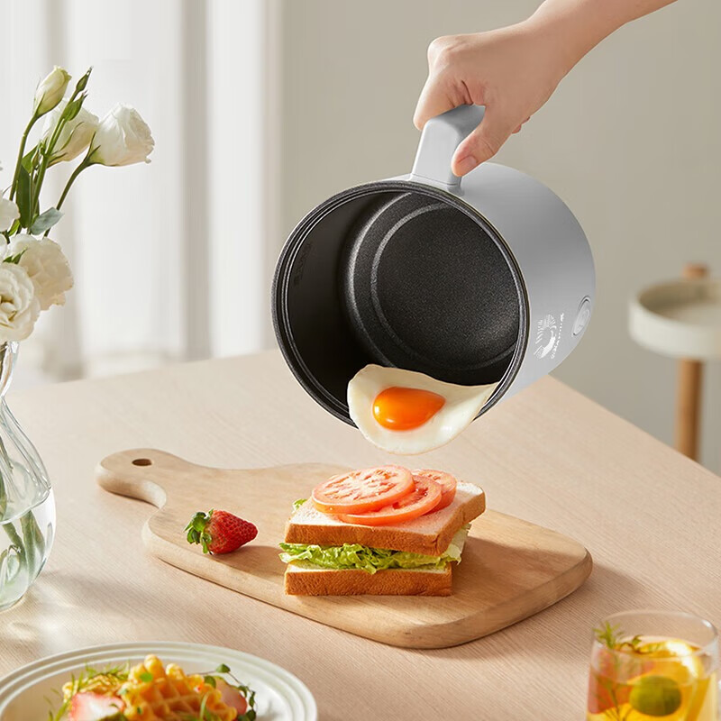 小熊(bear)电煮锅 宿舍小电锅泡面小火锅 多用途锅多功能蒸煮一体 电蒸锅 电热锅DRG-V17K3高清大图