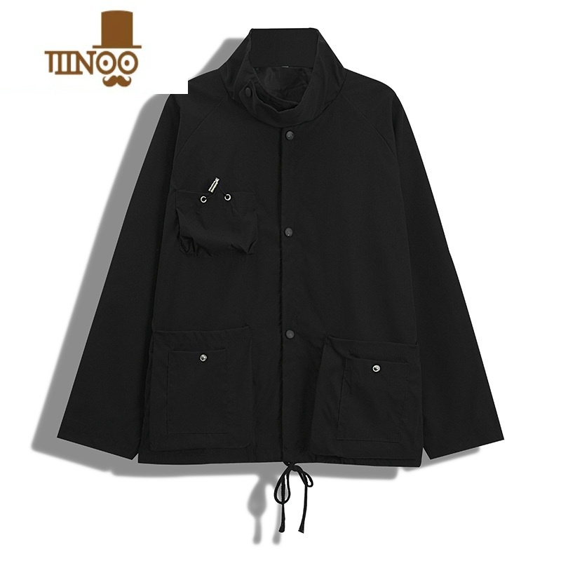 YANXU日系机能防风冲锋衣男2023秋季新款宽松拼接美式情侣风衣夹克外机高清大图