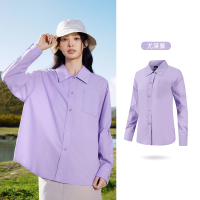 追光丨361°防晒衬衫女士宽松休闲长袖外套户外上衣 XL 苏菲紫