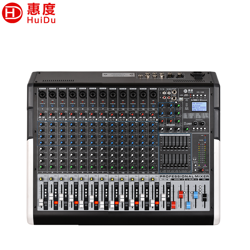 惠度(HuiDu)HD-16M专业多路模拟调音台四路编组输出调音台带录音蓝牙多功能DSP数字混响效果均衡调音器高清大图