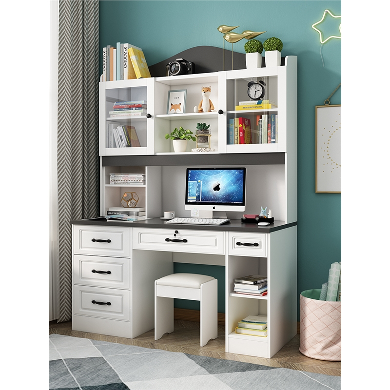 书桌书架组合家用学生卧室写字台阿斯卡利ascari办公桌简约现代台式