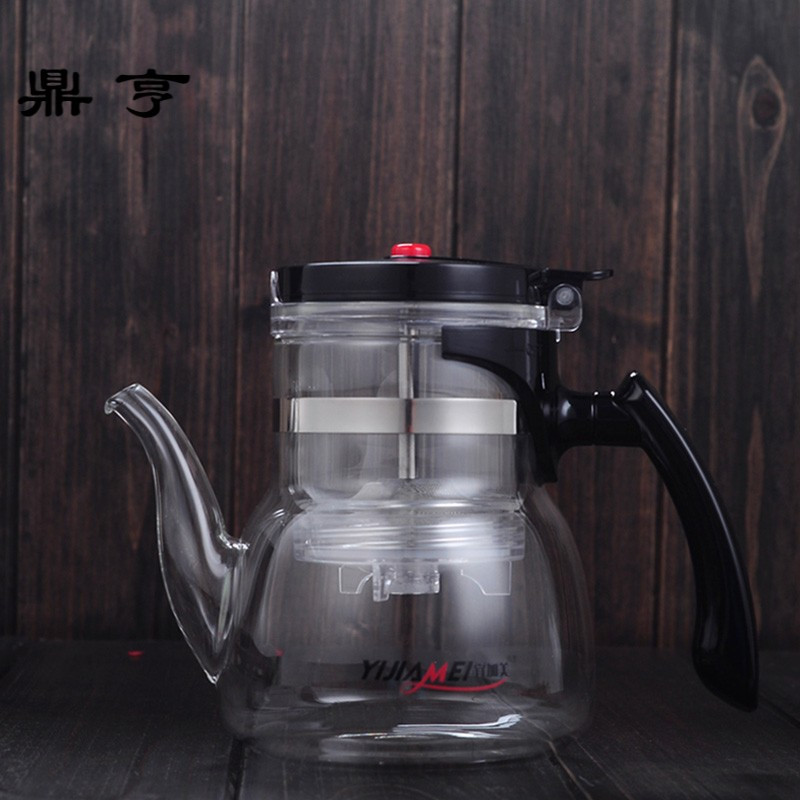 鼎亨可拆洗不锈钢耐热玻璃内胆过滤大容量飘逸杯沏茶壶