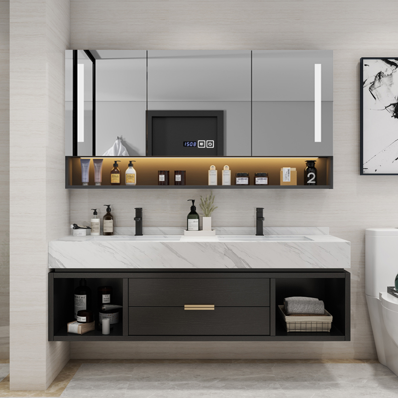 北欧轻奢浴室柜ciaa组合现代简约洗手池洗脸台盆柜卫生间大理石洗漱台