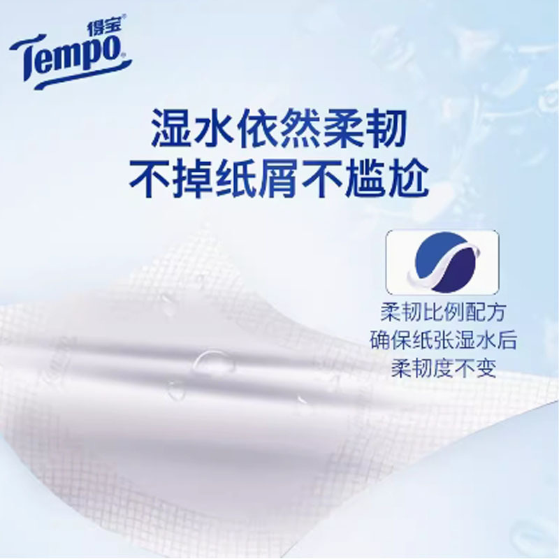 芳美达 Tempo得宝抽纸餐巾纸家用纸巾大包大号面巾纸 4层mini无香型133*195 6包装高清大图