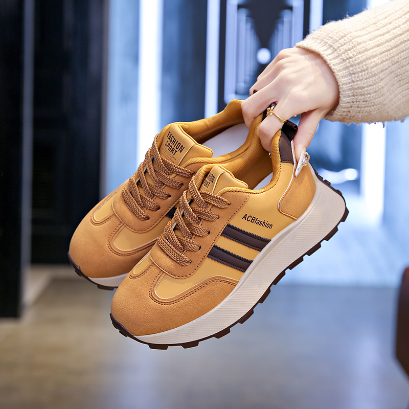 La Chessiers女鞋春秋季新款百搭时尚运动休闲鞋软底防滑耐磨鞋子女款阿甘鞋