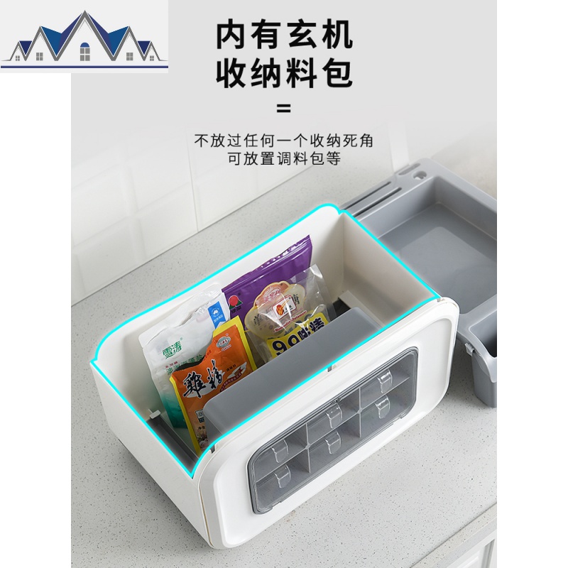 厨房多功能置物架刀架筷子笼调味瓶罐收纳架调料盒厨具储物整理架 三维工匠收纳盒高清大图