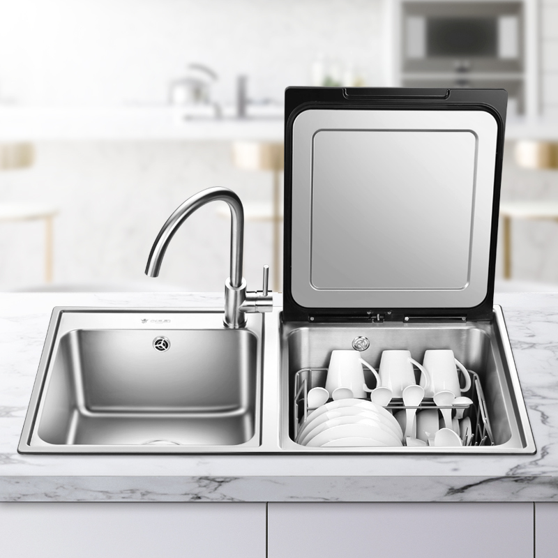欧琳f5水槽洗碗机全自动一体嵌入式智能304不锈钢水槽双槽洗菜盆