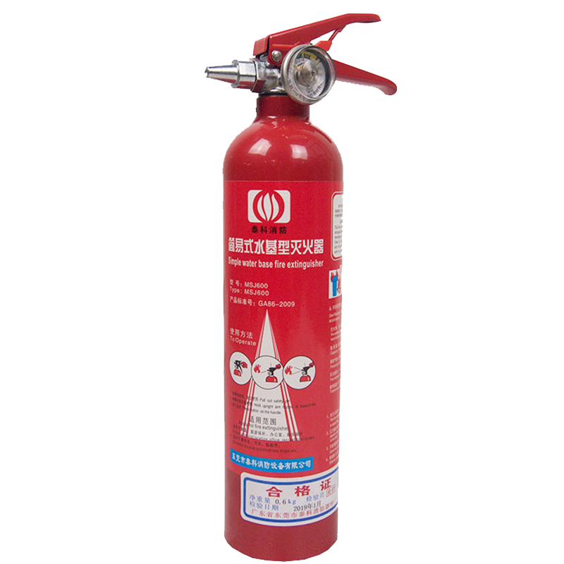 浙安车载水基型手提式泡沫灭火器 0.6L(送魔术贴)车用家用国标水基灭火器高温逃生水系灭火器