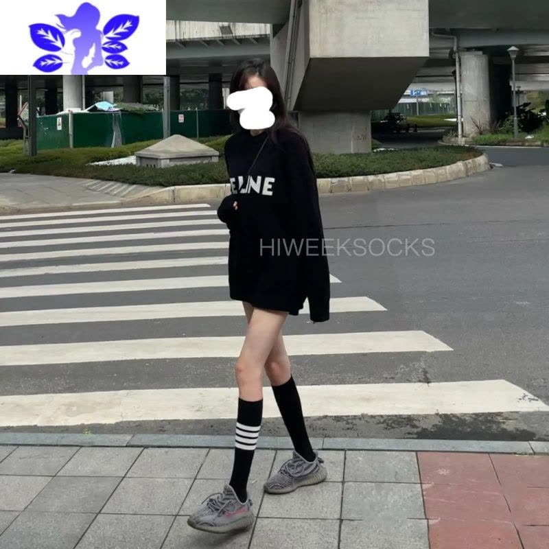 Ideamini春夏中筒长袜韩国棉小腿袜日系TB学生袜女jk高筒袜运动潮牌长筒袜丝袜图片