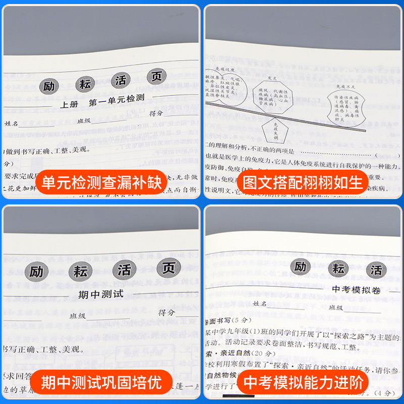 [浙江期末卷]科学 浙教版 国一下 [正版]励耘活页国一八年级九年级上册下册语文数学英语科学中国历史人教版浙教版初中生必高清大图