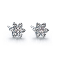 GZUAN古钻珠宝 18K金钻石女士耳钉耳环 E1805