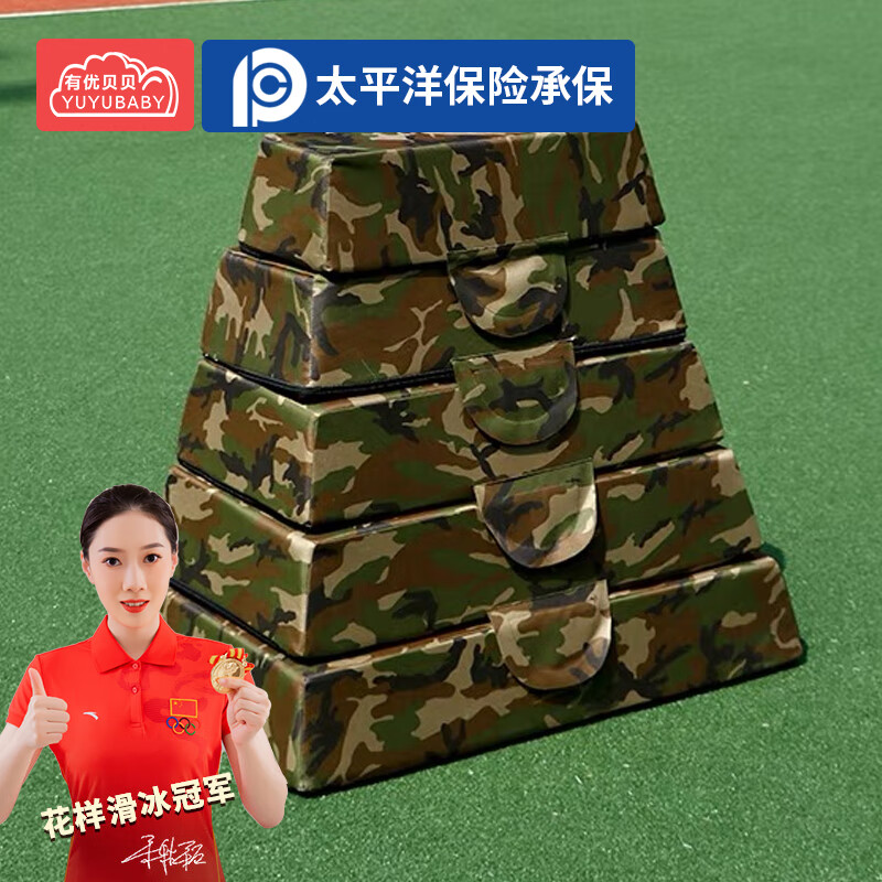 有优贝贝儿童体能训练器材软体跳马箱幼儿园感统跳跃玩具5层防水迷彩布高清大图