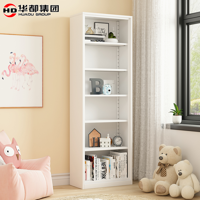 华都HDKF-660B 雅白600宽六层书柜华都开放图书柜置物架阳台柜展示手办柜收纳储物柜家用无门铁皮文件柜高清大图