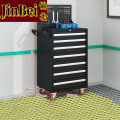 锦北汽修工具车移动工具柜多功能工具箱 旗舰【黑色】七抽工具车+挂板