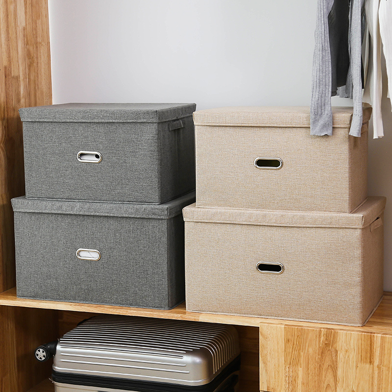 有盖折叠棉物收纳箱布艺特大衣柜收纳盒衣服整理箱家用储物箱