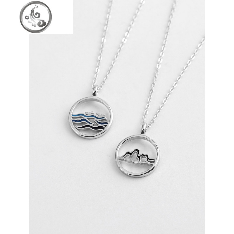 山海皆可平情侣项链原创纯银男女吊坠情人节刻字 JiMi高清大图