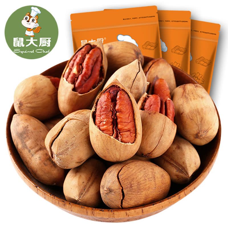 【鼠大厨_碧根果2袋装216g】奶油味坚果炒货办公室休闲零食干果图片