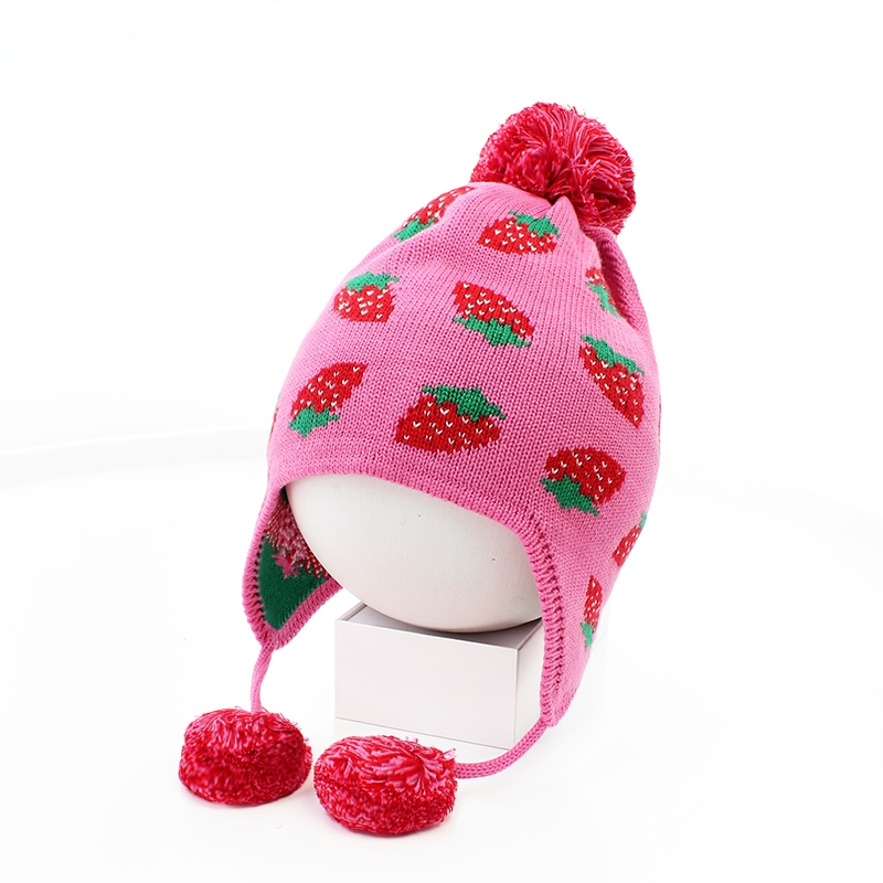 宝宝针织帽子秋冬季婴儿可爱智扣超萌保暖帽13岁2男女儿童毛线护耳帽