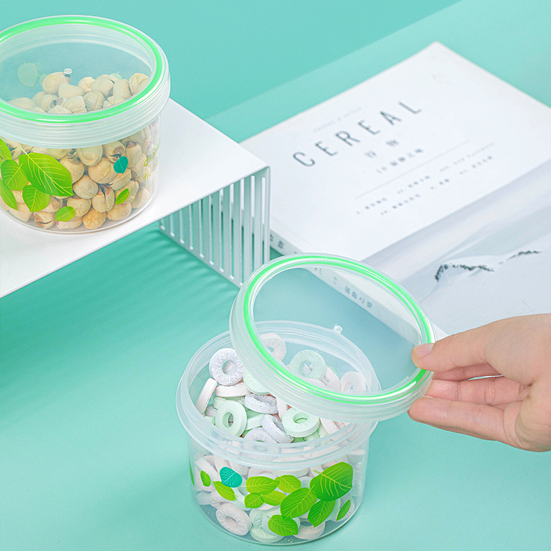 茶花塑料保鲜盒可微波加热圆形冰箱冷冻迷你小号便携可叠儿童高清大图