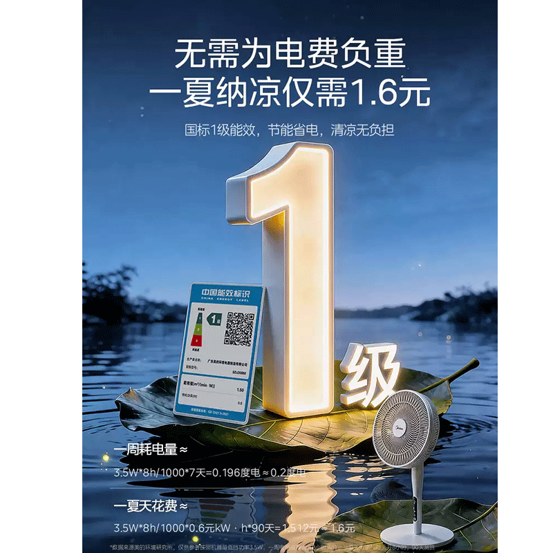 美的(Midea)风扇SDJ30BM落地扇电风扇\家用大风力2026新款节能遥控台立式高清大图