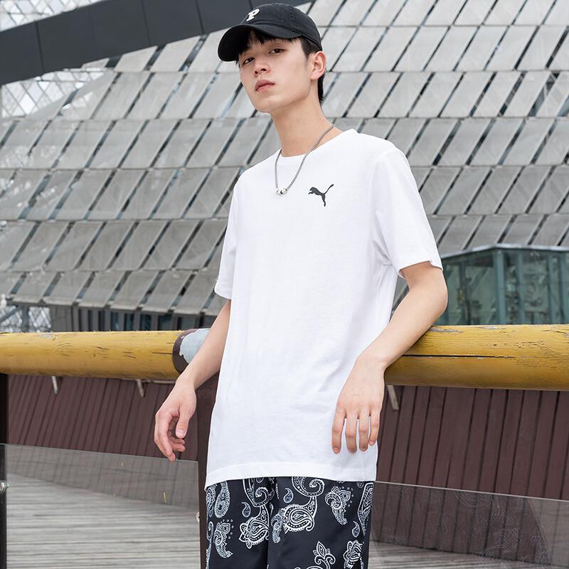 PUMA彪马2022夏季新款男装T恤运动服健身训练透气休闲服舒适经典短袖套头衫圆领纯棉T恤衫