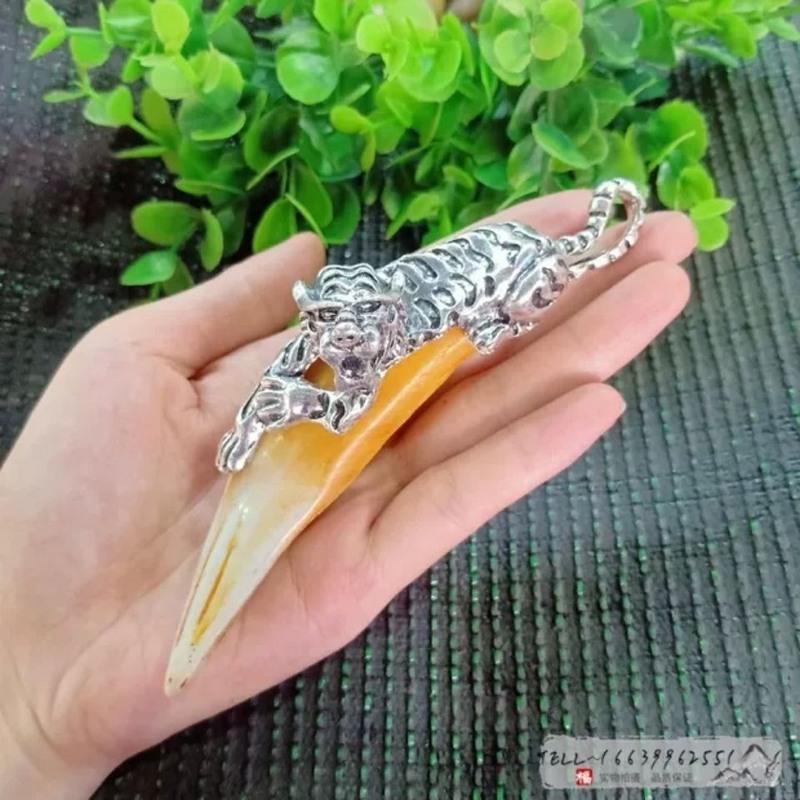 土豪版老虎仿虎牙熊牙吊坠挂件大猫牙兽牙动物牙齿霸气饰品